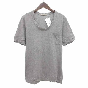 【特別価格】BOTTEGA VENETA ポケット コットン 半袖 カットソー Tシャツ グレー メンズ48