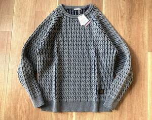 即決★雰囲気抜群★ BAYFLOW / 製品染め フェード加工 WAVE KNIT PO / NAVY / F / ベイフロー ウェーブ ニット プルオーバー ケーブル編み