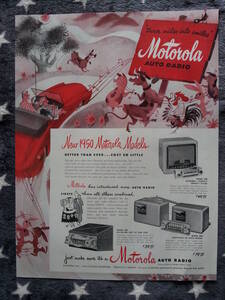 即決【mid-century advertising/LIFE/POST/広告353】Motorola/モトローラ/オートラジオ/1950年/ミッドセンチュリー/アメリカンカルチャー