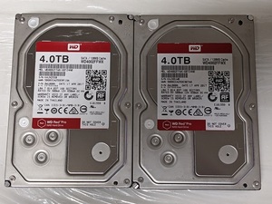  WESTERN DIGITAL Red Pro WD4002FFWX 2個セット 4TB x2 8TB 3.5インチ SATA HDD WD ウェスタンデジタル レッド 【中古】