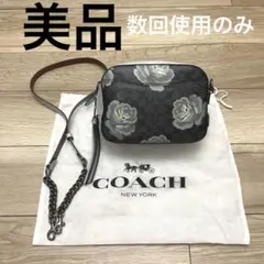 美品♡coach コーチ　希少　シグネチャー　ブルー　青　花柄　ショルダーバッグ