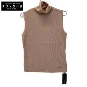 FOXEY フォクシー ベージュ KNIT TOP DENEUVE ノースリーブニット 38993 ベージュ 40 トップス ウール レディース 中古