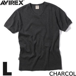 新品 AVIREX アヴィレックス 半袖 VネックTシャツ Lサイズ チャコール / アビレックス DAILY S/S V-NECK T-SHIRT デイリー