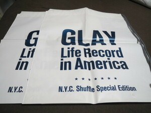★新品★GLAY ツアーグッズ ビニールバッグ Life Record in America NYC Shuffle Special Edition 2枚セット 非売品