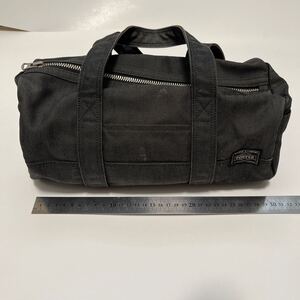 中古品　PORTER　ポーター　ミニボストンバッグ　スモーキー　デニム　グレー　