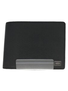 PORTER◆カレント/2つ折り財布/牛革/BLK/無地/メンズ/052-02203