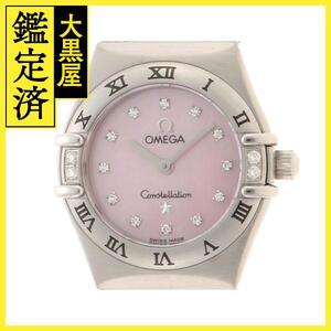 OMEGA オメガ　レディース クオーツ　コンステレーション ミニ マイチョイス 1566.66.00　ピンクシェル12PD文字盤 SS【472】HK