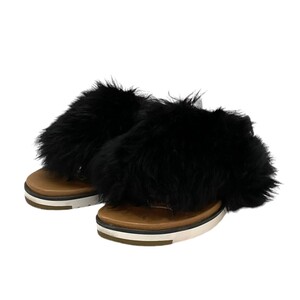 UGG(アグ) W HOLLY BLACK ファーサンダル サイズ：US6/23cm 商品番号8068000108241