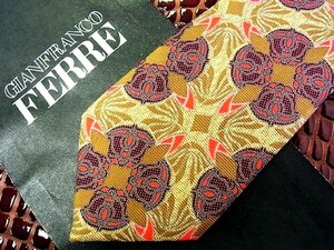 ♪今週の特売980円～♪1302♪良品【FERRE】フェレ【花 デザイン 柄】ネクタイ♪