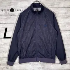 『PRETTY GREEN』　トラックジャケット　ペイズリー柄　ネイビー　【L】