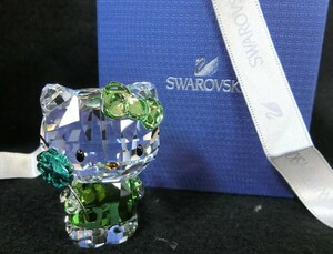 1000円スタート 置物 SWAROVSKI スワロフスキー 5004741 ハローキティ ラッキーチャーム 全長約5cm キティちゃん 付属品有 9 X10064