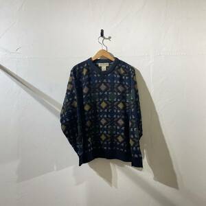 vintage black print Acryl knit sweater 古着 メキシコ製 ビンテージ アクリルセーター ニットセーター 柄ニット 90s 80s