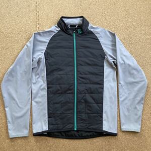 フットジョイ　FJ ゴルフウェア　ジャケット　防風　ゴルフ　ゴルフジャケット　Mサイズ　メンズ　黒×グレー　中綿　JACKET 