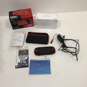 07w4668★1円~ PSP playStation Portable PSPJ-30017 本体 SONY 動作品 プレイステーション・ポータブル ブラック/レッド 中古品