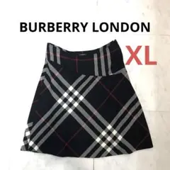 ★美品★BURBERRY LONDON チェック柄 フレアスカート　ウール　XL