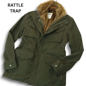 RATTLE TRAP メンズビギ 秋冬 ファーライナー★ M-65 ミリタリー フィールド ジャケット ブルゾン Sz.M　メンズ 緑カーキ　A4T12182_B#N