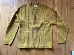 Vintage 50s 60s Baron Woolen Mills マスタード ジップセーターカーディガン