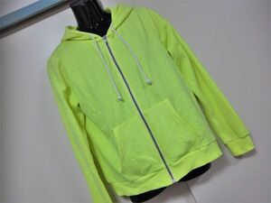 kkyj2225 ■ H＆M DIVIDED ■ エイチアンドエム パーカー ジャケット ジップ フード付き 裏起毛 スウェット 蛍光イエロー 黄色 L