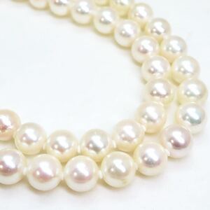 ＊アコヤ本真珠ネックレス＊j 約39.6g 約47.0cm 約7.5~8.0mm あこや パール pearl necklace jewelry silver DC0/DH0