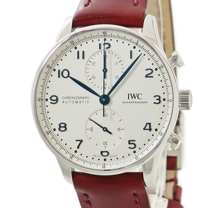 【3年保証】 IWC ポルトギーゼ クロノグラフ IW371605 シルバー アラビア 青針 自動巻き メンズ 腕時計