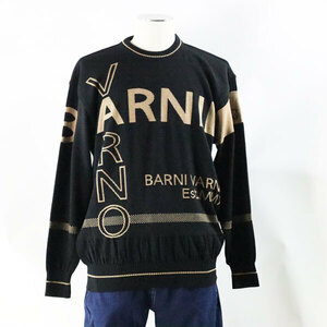 セーター バーニヴァーノ ブラック Lサイズ baw-nsw5123 KN ニット ロゴ AW barnivarno 30代 40代 50代 60代 紳士 服 洋服 おでかけ 旅行