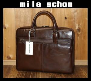 送料無料 特価即決【未使用】 mila schon ★ アルテ 国産牛革 ビジネスバッグ ★ ミラショーン 日本製 税込定価4万2900円 196532 併