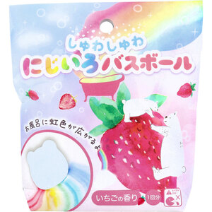 【まとめ買う】しゅわしゅわ にじいろバスボール いちごの香り 55g 1回分×6個セット