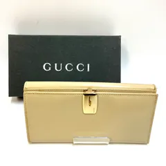 ＊GUCCI＊グッチ　長財布　エナメル　アイボリー　箱付き　＃