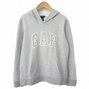 ギャップ GAP スウェット パーカー フーディー ロゴ 裏起毛 M 杢グレー レディース