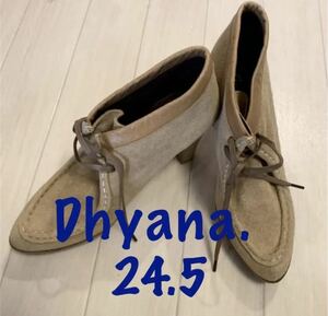 未使用■ Dhyana. ディアナドット■豚皮　レディース ショートブーツ　24.5 定価30,000円　美品　ディアーナ