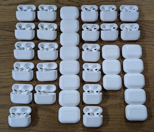 送料無料AppleアップルAirPods PRo第2世代まとめてイヤホンまとめチャージャー格安Air pods3/Find my表示あり大量17個エアポッツプロ