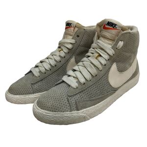 H995 NIKE ナイキ ブレザーミッドスエードヴィンテージ スニーカー 518171-013 グレー ハイカット 22.5cm グレー ホワイト