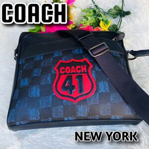 本革●COACH●コーチ●ショルダーバッグ●肩がけ●ボディバッグ●クロスボディ●チェッカーフラッグ●レザーバッグ●旅行バッグ●