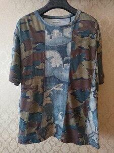 DRIES VAN NOTEN ドリスヴァンノッテン Tシャツ ボタニカル柄 迷彩柄 カモフラ 転写 サイズL 半袖Tシャツ