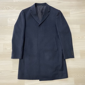 新品 未使用 LANVIN ランバン カシミアチェスターコート サイズ52（L相当）黒 紺 色 バッグ付 紳士服 スーツ メンズ 洋服 ハイブランド