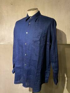 新品 未使用 FUJITO Linen Shirt Indigo Blue フジト リネンシャツ インディゴ 藍 WF1-S24 サイズ３ デニムシャツ ベーシック ブロード