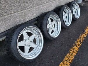 BARRAMUNDIDESIGN FISTER 17インチ 114.3 5穴 10.0J -3 国産鍛造ホイール 鍛造 バラマンディ HANKOOKventusv12evo2 215/40ZR17 4本セット