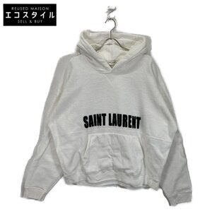 SAINT LAURENT PARIS サンローランパリ 729852 インサイドアウト ロゴパーカー ホワイト XXL トップス コットン メンズ 中古