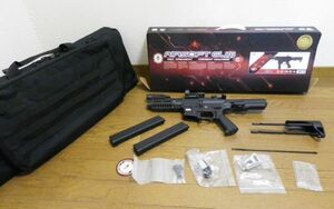 51●b849☆中古品　G&G　電動ガン　ARP 9　ドットサイト・ライト・予備マガジン・バッグ付き　18才以上　コネクタ変更　現状