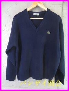 8111s8◆90sヴィンテージ◆LACOSTE ラコステ ウールニットセーター 5/カーディガン/ベスト/ポロシャツ/ゴルフ/スイングトップ/ジャケット