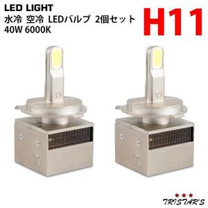 水冷空冷放熱設計 レッドスター LED ヘッドライト フォグランプ バルブ H11 車検対応 40W 6000K 8800LM ホワイト 2個セット