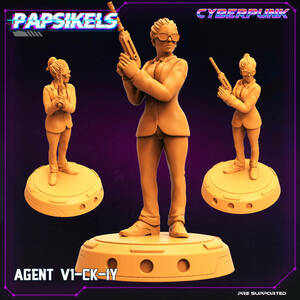 Papsikels pap-2201c07 AGENT_V1_CK_1Y 3Dプリント ミニチュア D＆D TRPG スターグレイブ サイバーパンク