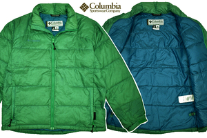 A-3896★美品★Columbia コロンビア 206 PM5138★グリーン リップストップ グレイシャルミスト ライト ダウンジャケット ジャンパー Ｍ