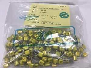 ポリエステルフィルムコンデンサ　1HUMXR393KE　50V　0.039μF　200pcs