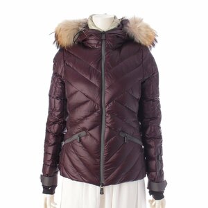 【モンクレール】Moncler　グルノーブル MAKALU ファー フード ダウンジャケット アウター 53071 パープル 0 【中古】【正規品保証】203536