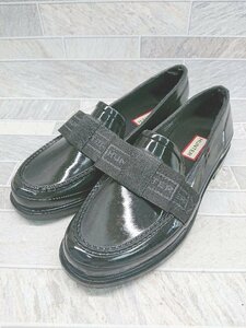 ◇ HUNTER ハンター Refined Bow Gloss Penny Loafers サイズUS 7 EU 38 ブラック レディース P