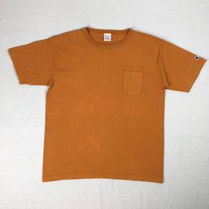 Champion チャンピオン T1011 米国製 胸ポケット Ｔシャツ 半袖 オレンジ Lサイズ ヘビーウェイト