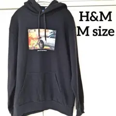 H&M パーカー スウェット 裏起毛 フード付き あったか 秋冬 黒 M