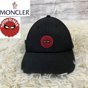 【希少コラボ】モンクレール スパイダーマン キャップ 帽子 MONCLER マーベル CAP 黒 marvel