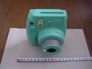 ■instax mini8+ FUJIFILM チェキ ミント フィルム10枚付き(と思う) シャッター/ストロボ/フィルム排出動作品JUNK扱い